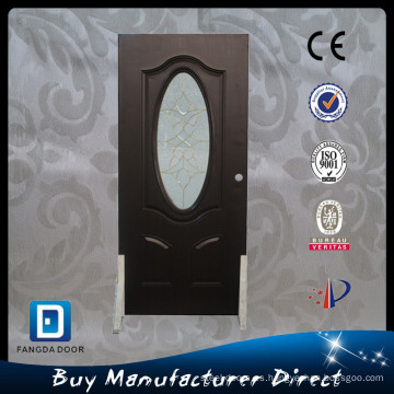 Diseño de puerta de cristal de madera Fangda